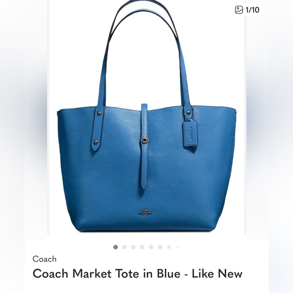 Coach Market Tote in Blue - Like New - Picture 8 of 8